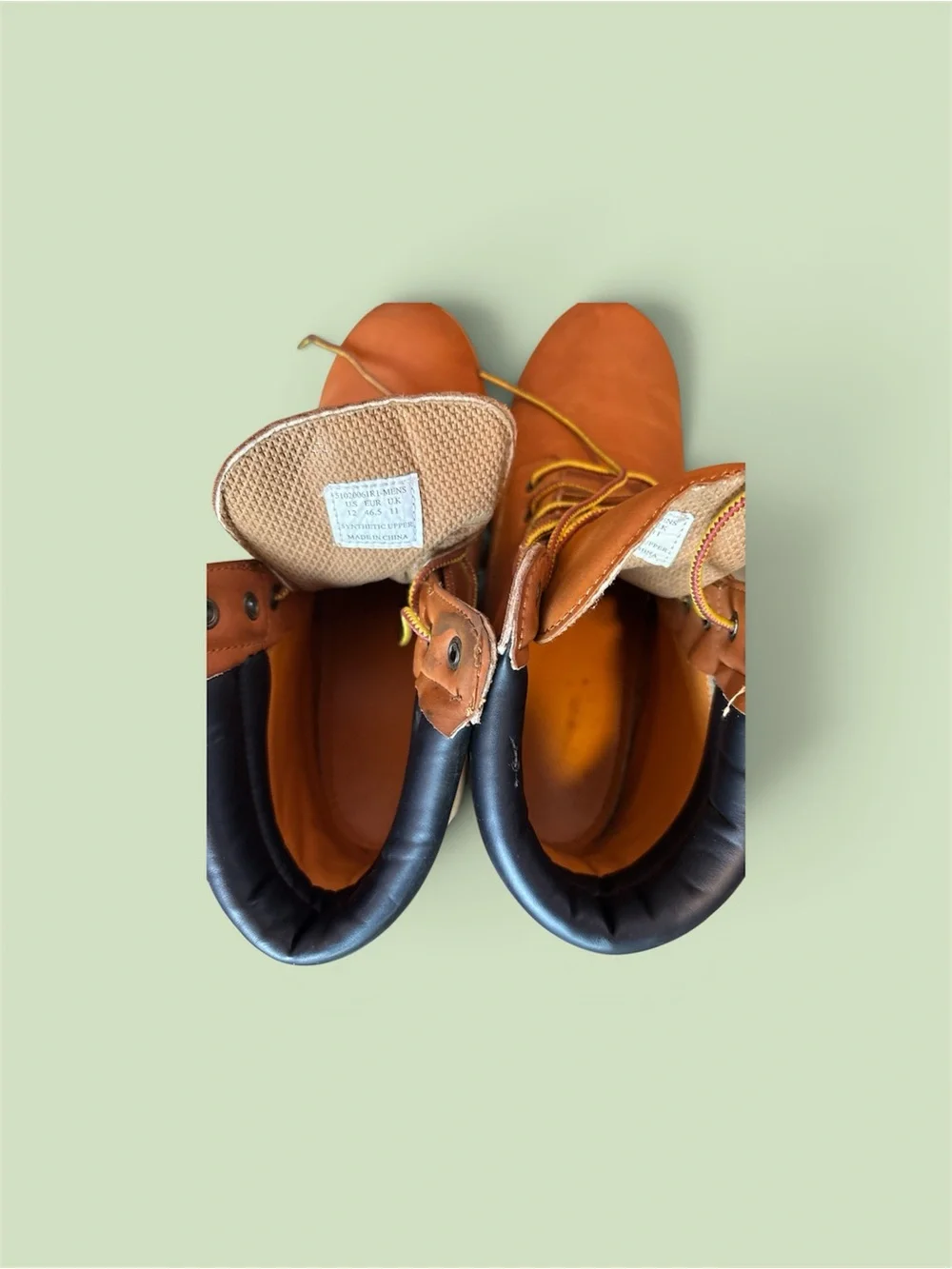 Levi's Chestnut Tan Lace-Up Work Boots with Black Collar